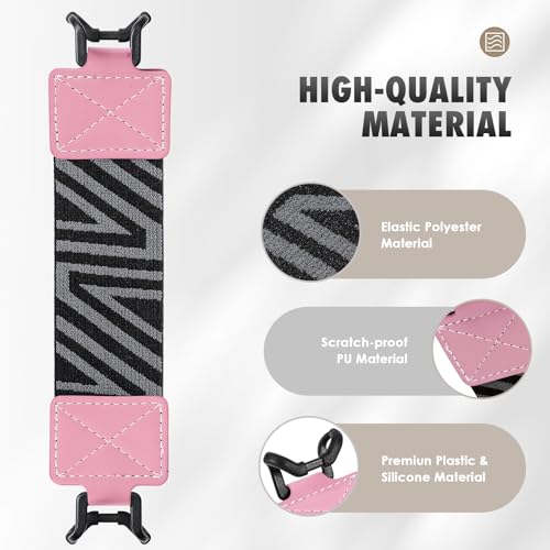 MoKo Security Hand-Strap for 9-11 Inch Tablet - iPad/Pro/iPad Air/Kindle Fire HD/Samsung/Lenovo, High-Elasticity Versatile Hand Strap Lightweight Finger Grip Holder, Pink - color: Pink, style: Patterned Strap