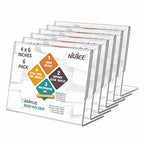 NIUBEE Slanted Back Acrylic Sign Holder 6 x 4 Inches, Clear Plastic Sign Holder Paper Display Table Stand for Office, Store, Restaurant -Horizontal (6 Pack) - size: 4x6, style: Horizontal