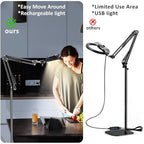 Floor Overhead Phone Tripod with Rechargeable Light for Cooking Videos, Move Around Phone Stand with Ring Light Content Creator Video Recording Selfie Photography TikTok Youtube Compatible with iPhone