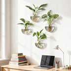 4Pcs Wall Hanging Planter Propagation Stations Glass Terrariums Vase for Hydroponics Plants, Bathroom, Home Office Living Room Decor Gift - size: 5.1"L x 2.4"W x 5"H