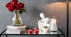 Mini Hugging Couple Statue Ceramic Lover Figurine Home Decor is a Romantic Gift for Her on Wedding Anniversary and Valentines, TV Stand Decoration Knick Knacks for Shelves (White) - size: S-3.5in