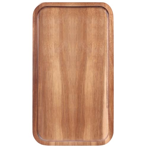 Rectangular Wooden Platters Long Charcuterie Boards Decorations Serving Trays Platter for Cookie, Snack, Appetizer, Dessert, Party, Food Dish Rectangle Acacia Wood Kitchen Platter Plates Cheese Board - size: 14" x 8" x 0.8"
