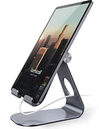 Lamicall Tablet Stand Adjustable, Tablet Stand : Desktop Stand Holder Gifts Suitable to New iPad 2017 Pro 9.7, 10.5, Air Mini 2 3 4, Kindle, Nexus, Accessories, Tab, E-Reader, (4-13 inch) - Gray - color: Gray