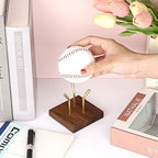 Hipiwe Gold Metal Arm Display Stand Decorative Ball Stand Easel with Wooden Base Rock Display Stand for Sphere Crystal Ball Eggs Mineral Geodes Rock Seashell, X- Large - size: X-Large