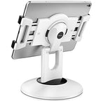 AboveTEK Retail Kiosk iPad Stand, 360° Rotating Commercial POS Tablet Stand, Fits 6"-13" (Screens) iPad mini Pro-Business Swivel Tablet Holder, for Store Office Reception Kitchen Desktop (White) - color: White