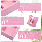 Henoyso 2 Pieces 12 Grid Velvet Watch Tray Jewelry Organizer Stackable Watch Bracelet Bangle Display Holder Adjustable Pillow(Pink) - color: Pink, size: 12 Grid