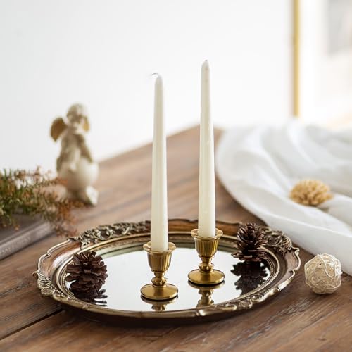 Vintage Candlestick Candle Holders Brass - Romadedi Taper Gold Candle Stick Victorian Style for Table Centerpiece Wedding Festive Christmas Mantel Decoration or Home Decor Set of 2 - size: 2 PCS