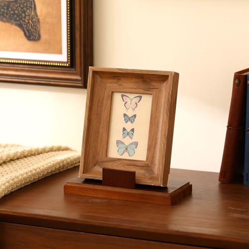 Weysat 6 Inch Wooden Stand for Display Plate Postcard Picture Book Display Stand with Square Block Base Picture Frame Easel for Home Office Decorative - size: 6 Inch