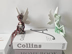 Fairy Garden Figurines Outdoor, Hand-Painted Sitting Fairy Statues, Resin Garden Sculptures, Angel Figurines for Garden, Windowsill & Fairy Lovers Gift - color: White
