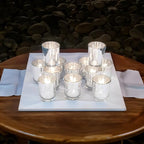 WGV Silver Speckled Tea Light Votive Candle Holder 2.2x2.75, Small Tiny Utility Cylinder Mercury Glass Vase, Home Accent Decor, 1 Pc - color: Silver-cylinder-2.75"