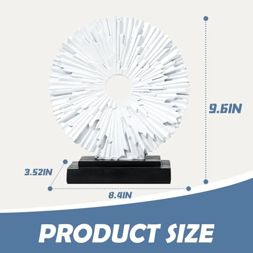 Abstract Statue for Home Decor,Office Desk Sculpture for Men,Creative Round Line Ornament for Bookshelf,Modern Decorative Sculpture,Bedroom,Livngroom,Table(White) - color: Bright White, size: Round Statue