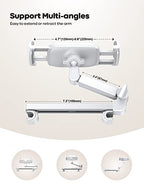 Lamicall Car Headrest Tablet Holder - [Extension Arm] Upgrade Adjustable Tablet Car Mount for Back Seat, Road Trip Essentials for Kids, for 4.7-11" Device like iPad Pro, Air, Mini, Galaxy, Fire, White - color: White