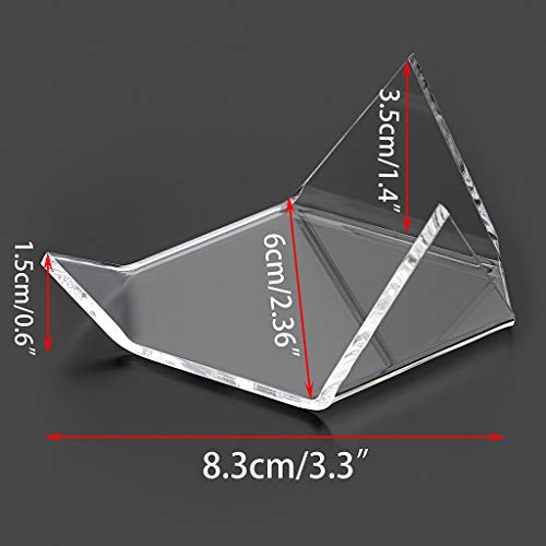 Hipiwe 5 Packs Acrylic Triangle Display Holder - Display Easel Stands for Geodes Rock Mineral Agate Fossil Coral, Clear Plastic Display Stands for Small Collectibles, Big - size: Large