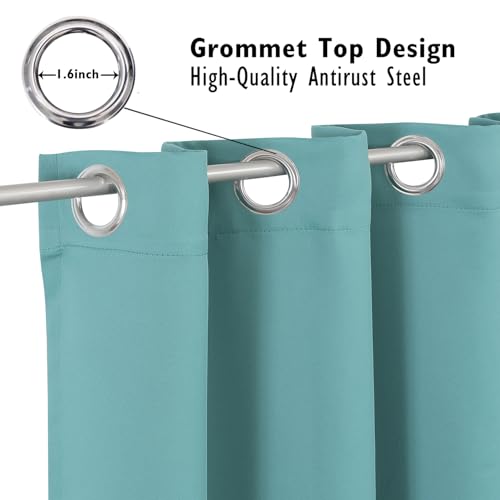 ChrisDowa Small Window Curtains 40 inches Long for Bedroom - Grommet Short Thermal Insulated Room Darkening Curtains for Kitchen (2 Panels, Aqua, 29 x 40 Inch) - color: Aqua, size: 29"W x 40"L (Pack of 2)