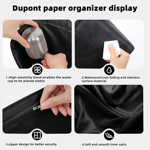DGAZ Lightweight Purse Organizer Insert for The Row Ns Parker Tote S/M/L, Silk DupontPaper Inner Bag for Luxury Bag (Large, Black) - color: Black, size: Large