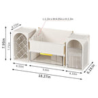 INVSSENE Stackable Makeup Organizer Countertop, Storage Perfume Skincare Cosmetic Lipstick Face Mask Makeup Brush Palettes, Ideal for Vanity Bathroom Counter - color: 3516 White+Clear