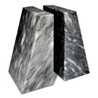 Modern Wedge Marble Bookends (Cloud Gray) - color: Cloud Gray