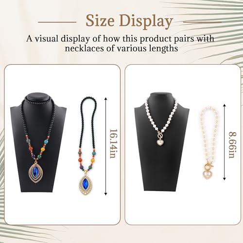 Homeanda Necklace Display Bust - PU Leather Jewelry Bust Stand for Photography, Boutique Display, and Home Organisation(Black-11.4"x6.7") - color: Black, size: 11.4"x6.7"