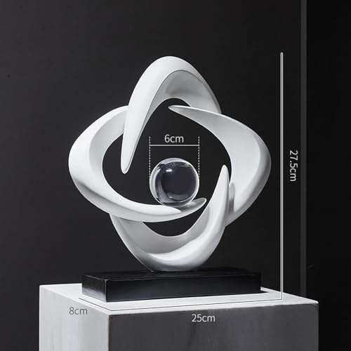 Cool Stuff to Put on Shelves Modern Abstract Sculpture Decoration, White Resin Tabletop Decorative Item Room Decor Aesthetic(White a) - color: White a