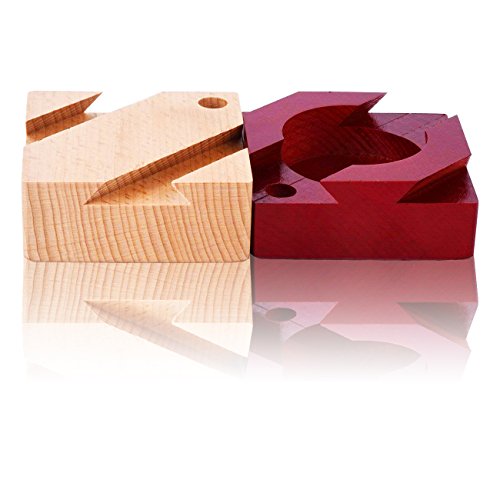 DC-BEAUTIFUL Impossible Dovetail Box Mini 3D Brain Teaser Wooden Magic Drawers Gift Jewelery Box Puzzle Toy for Adults - color: Small Red