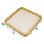 TheDisplayGuys - Bamboo Jewelry Organizer Display Tray - Faux Suede Insert - 104 Ring Holder Slots - Beige - color: Beige Suede, size: Ring Slots - 104, style: Bamboo