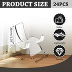 Bonsicoky 24 Pcs Acrylic Easel Display Stands - Versatile Acrylic Holders for Showcasing Crystal Geodes, Rocks, Minerals and Treasured Collectibles - Small Size - style: 24 Pack - Small Size