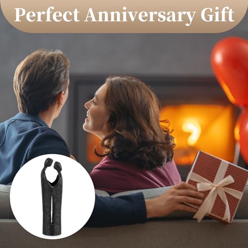 Sziqiqi 6th Anniversary Wedding Gift: Iron Gifts for 6th Anniversary for Couple - Romantic Couple Statue Metal Love Sculpture Black Abstract Figurines for Home Decor Women Her Wife Girlfriend Him Men - style: Face to Face