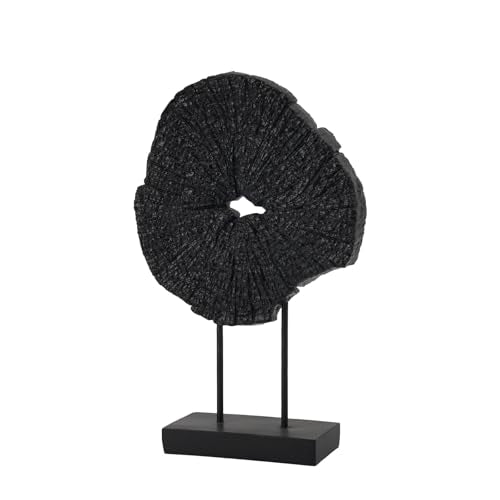 Black Art Modern Abstract Sculpture - Solid Black Art Sculpture for Home Décor Minimalist Decorative Statue for Living Room Office Desk Shelf Handcrafted Art Piece 7.25 * 2.5 * 12 Inch