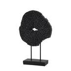 Black Art Modern Abstract Sculpture - Solid Black Art Sculpture for Home Décor Minimalist Decorative Statue for Living Room Office Desk Shelf Handcrafted Art Piece 7.25 * 2.5 * 12 Inch
