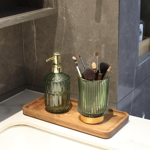 Bathroom Vanity Tray, Bathroom Tray for Counter, Toilet Tank Tray, Wood Bathroom Tray for Organizing and Home Decor (9.8 x 5.1 x 0.8 inch) - size: 9.8" x 5.1" x 0.8"