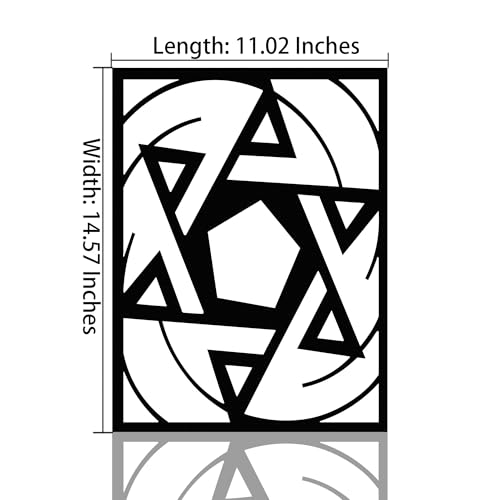 GlintHome Black Metal Wall Art - Minimalist 3D Textured Abstract Six-pointed Star Sculptures Wall Art for Office Living Room Garden Bedroom Bathroom Home Decor - color: Black-011, size: Small