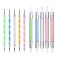 FULINJOY 5PCS Dual Tipped Nail Art Sculpture Pen with 5PCS Dotting Pens, Double Ended Brush and Dotting Tool Kit, Nail Art Design Tools (10 Pcs Set) - size: 5 Sculpture Pens + 5 Dotting Pens