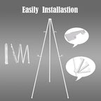 JIUYE Basic White Easel for Wedding Signs,Adjustable Height Floor Easel Stand for Display Posters Tripod Base,Hold Lightweight Arts Indoor use,Supports 4lbs,1Pack