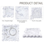 Marble Tray for Bathroom, Scalloped Tray, Marble Vanity Tray, Natural Stone Tray, Marble Tray for Kitchen Counter, Jewelry, Candle, Lotion, Countertop, Bathroom, Home Decor, Square - style: Square