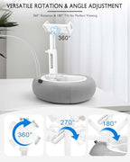Tablet Pillow Stand, Compatible with 5"-12.9" Kindle, iPad, Phone/Tablet, Google, Samsung, 360° Rotating Phone Holder for Bed, Soft Plush Fabric, Detachable Bowl, Reading and Relaxation on Bed, Gray - color: Gray