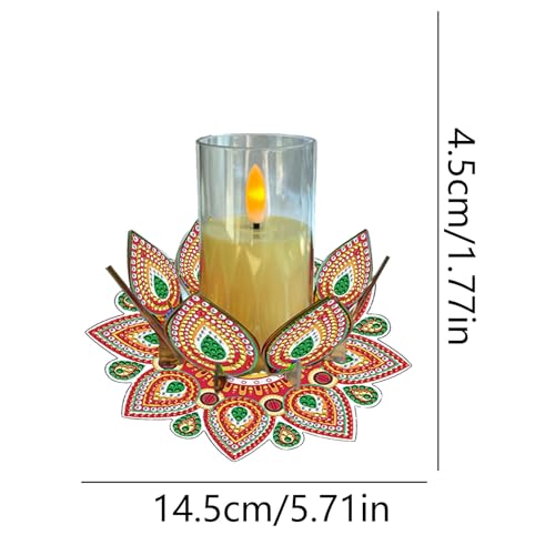 5D DIY Diamond Art Painting PVC Flower Candle Holders Tealight/Tea Light/Votive Candle Holder, for Table Centerpiece Home Décor Party Wedding Dinning-Flower-10 - color: Flower-10