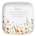Crisky Jewelry Ring Dish for Sister Birthday Gifts, Thinking of You Gift for Sister Thanksgiving Day Christmas Graduation Gift Ideas (Love You Forever) Floral Thrinket Tray - style: Sister Thank You for Being Such an Important Part of My Life