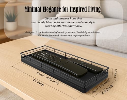 Bathroom Tray for Counter, Oak Wood 11" L Small Vanity Tray for Dresser Tops Perfume Jewelry Makeup Candle Soap Sponge Holder for Kitchen Countertop Organizer Coffee Table Decor Bar Black - color: Black, size: 11" x 4.3" x 1.5"