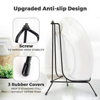 Mocoosy 4 Pack 8 Inch Improved Anti-Slip Plate Stands for Display, Plate Holder Display Stand, Picture Frame Holder Stand, Black Iron Easel Stands for Photo, Decorative Plate, Tablets and Table Art - size: 8 Inch