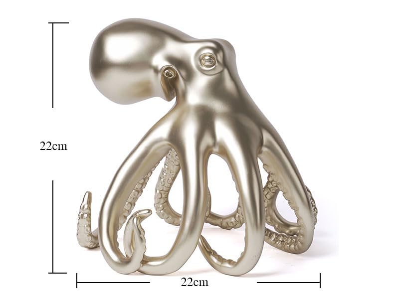 Octopus Statue Abstract Sculpture Decor Modern Gift Table Centerpiece Figurine for Home Office Living Room Polyresin 8.7 Inch