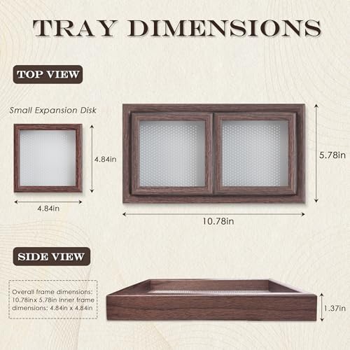 Rectangle Small Tray Set of 3, Desk Drawer Organizer - Stackable, Walnut - color: Walnut, size: 3-Piece Set