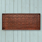 HF by LT Kilim Pattern Metal Boot Tray, 30 x 13 inches, Antique Copper Finish - color: Kilim Pattern, Antique Copper Finish