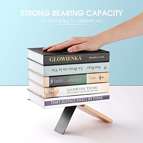 Wooden Bookends 2 Pcs,Black and White Zebra Animal Print Heavy Duty Office Book Ends Anti Slip Book Shelf Holder with Metal Base Decorative Book Stands - color: Black and White Zebra Animal Print