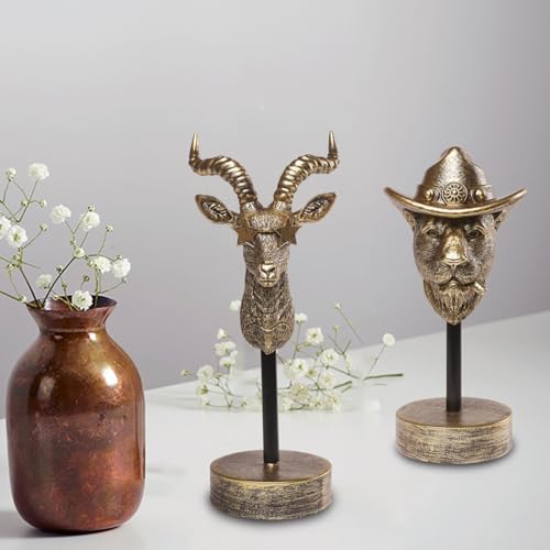 Handcrafted Resin Sculpture (Antelope)- Modern Home Decor Accent, Trending Living Room & Office Decor, Elegant Tabletop & Shelf Decor for Desk, Bookshelf, Nightstand - Unique Gift Idea - style: Antelope