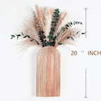 Set of 2 Wooden Vases with Pampas Grass and Eucalyptus – Boho Decor for Living Room, Modern Farmhouse Entryway or Bathroom, Rustic Art for Home Decoration - style: A