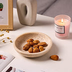 Natural Marble Travertine Ring Dish Jewelry Tray 5.5" for Women, Marble Trinket Dish for Key Earring Nightstand, Mother's Day Engagement Birthday Gift - Beige Travertine - color: Beige Travertine
