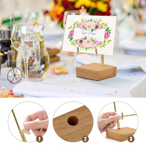 Rock Display Stand with Wooden Base, Adjustable Metal Arms Display Stands Crystal Display Stand Small Rock Collection Display Mineral Display Easel for Crystal Gemstones Geodes Fossils (Wooden Color) - color: Wooden Color