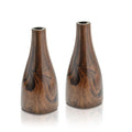 Aeravida Artistic Grain Pattern Natural Mango Tree Wood Flower Set of 2 Vase | Modern Farmhouse Home Décor | Kitchen Bedroom Living Room Home Decoration - size: 2PCS