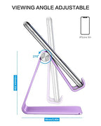 OMOTON Adjustable Cell Phone Stand, C2 Aluminum Desktop Phone Holder Dock Compatible with iPhone 15 14 13 Xs XR 8 Plus 7 6, Samsung Galaxy, Google Pixel, Android Phones, Purple - color: Purple