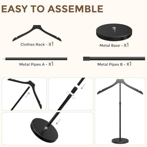 3 Pack Mannequin Torso, Adjustable Shirt Display Stand Height 20 to 34 Inches, Cap and Gown Display Stand Stable Clothing Garment Dress Form, Coat Jacket Hanger Easy to Install, Black - size: 3 Pack